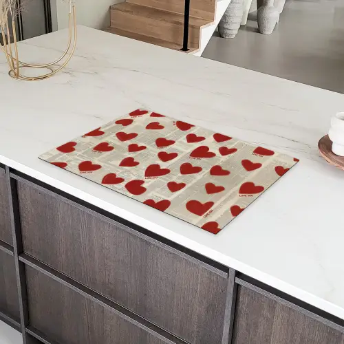Hartjes - Krant - Loveyou Inductie beschermer vinyl 3mm klein -sfeer8