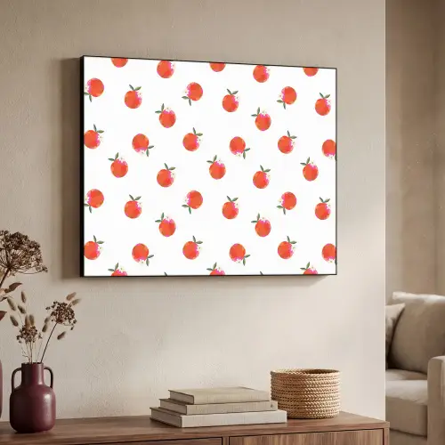 Oranje - Sinaasappel - Bloemetje Textielframe zwart klein 947 -sfeer3