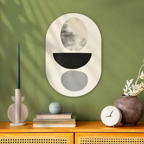 Beige - Japandi - Wabi sabi Wandcirkel Ovaal Forex klein -sfeer2