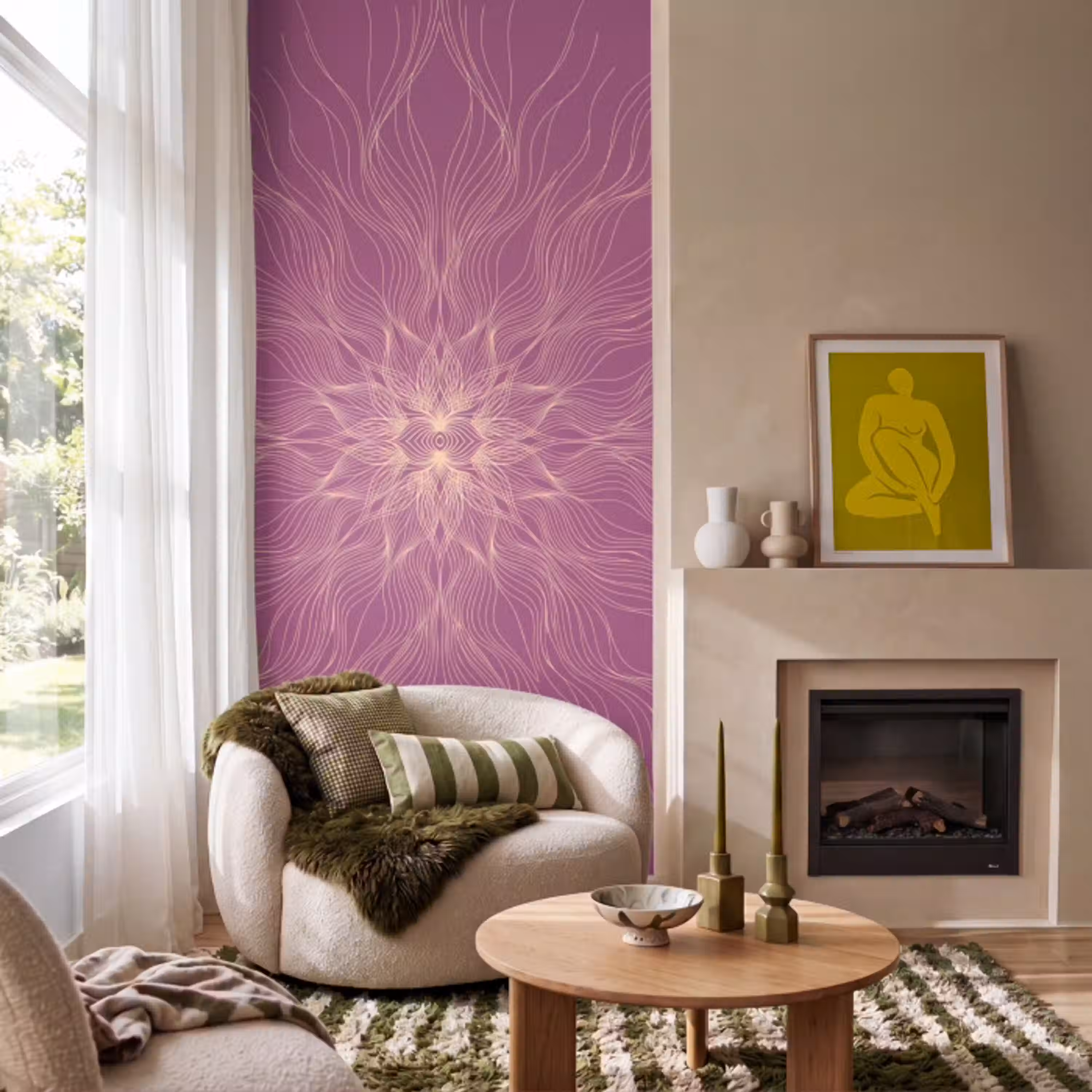 Lijnen - Patroon - Abstract Behang Vlies klein -sfeer2