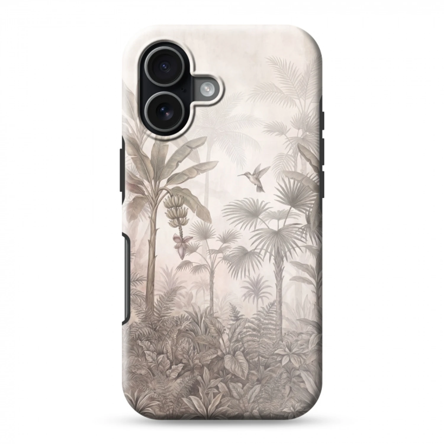 Jungle - Banenboom - Kolibrie - Beige Toughcase MagSafe Apple iPhone 17 klein -3d