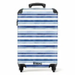 Strepen patroon blauw NBS - Handbagage koffer - Kinderen Unisex middel -productfoto_recht