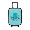 Octopus - Blauw - Gezicht Kinderkoffer - Zwart klein -3d