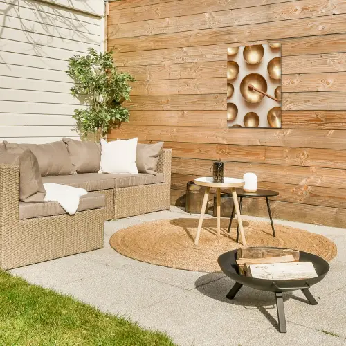 Symmetrisch - Goud - Brons - Balans Tuinposter op houten frame 2 cm dik klein -sfeer2