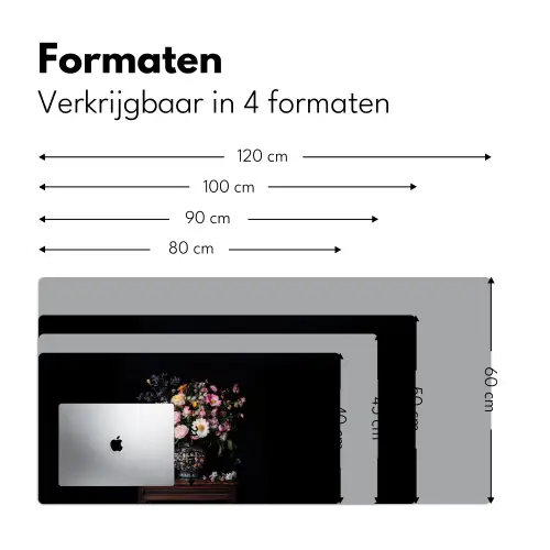 Bloemenvaas - Hout - Bloemen - Boeket Muismat XXL klein -sfeer5