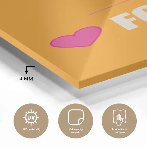 Oranje - Love - Valentijn plexiglas 5mm klein -sfeer2