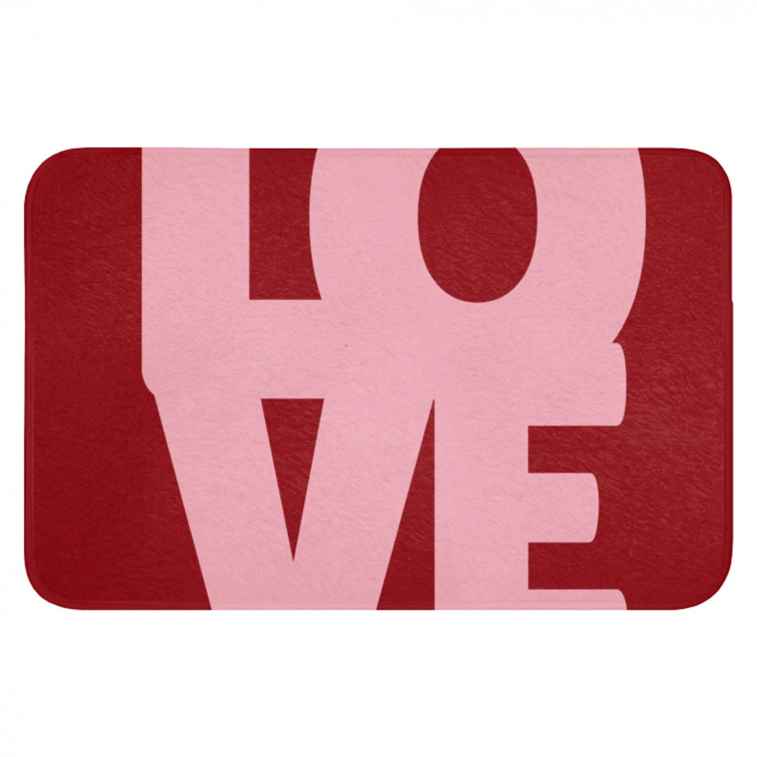 Love - Rood - Blokletters Badmat klein -3d