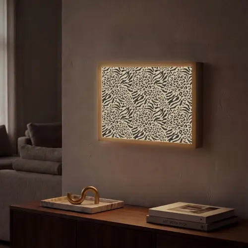 Giraf - Zebra - Motief - Bruin Light Box met batterij (Wandlamp) middel 907 -sfeer1