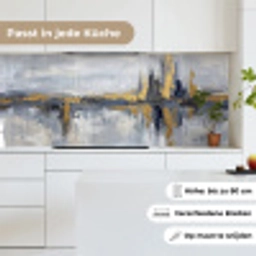 Abstract - Structuur - Goud - Grijs - Modern keuken achterwand 2 middel -sfeer4_DE
