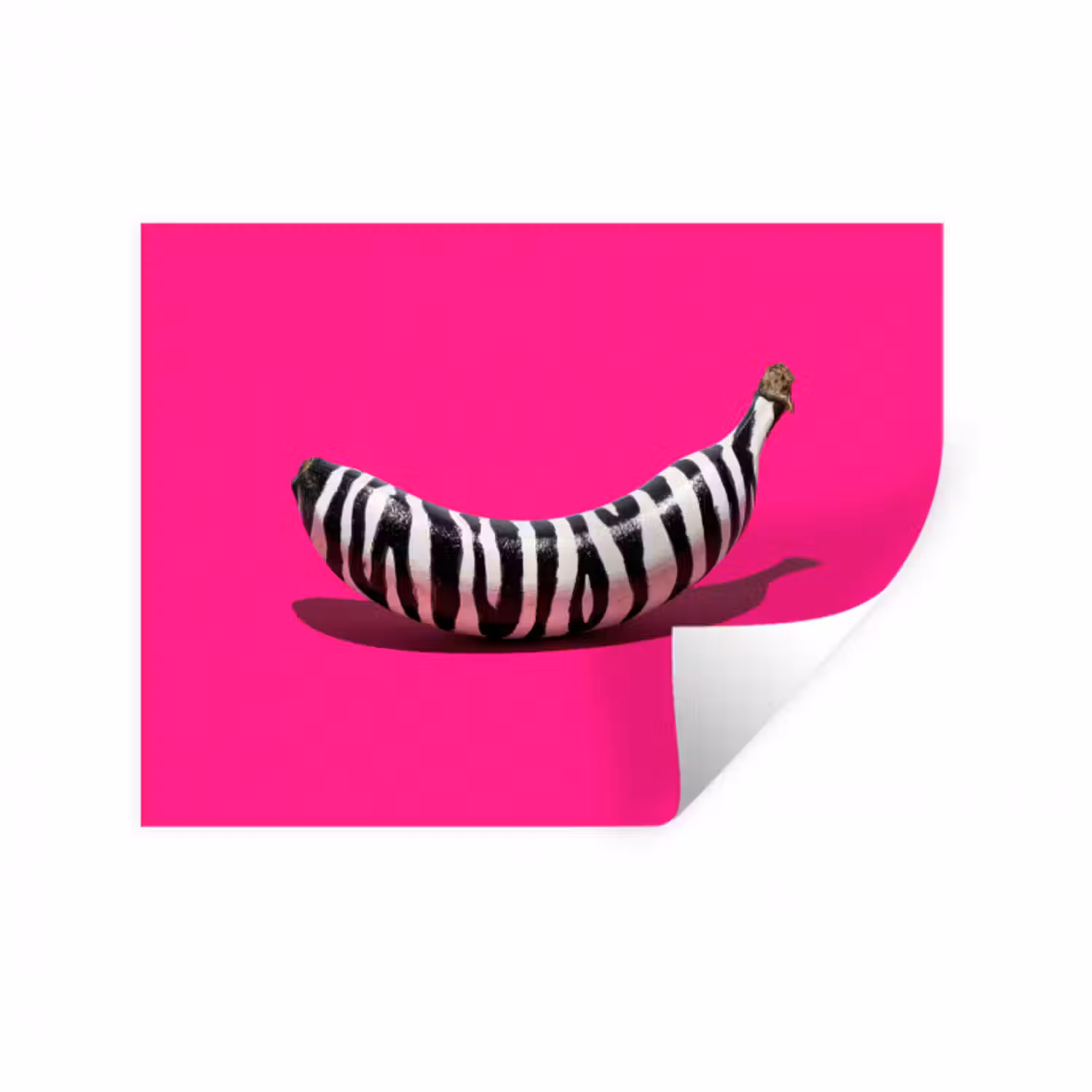 Wandtattoo – Banane - Zebramuster - Rosa