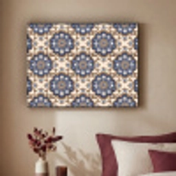 Floraal - Ornament - Blauw Textielframe zwart klein 947 -sfeer1