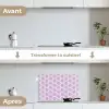 Patroon - Roze - Paars keuken achterwand spatscherm klein 900 -voor_na_FR