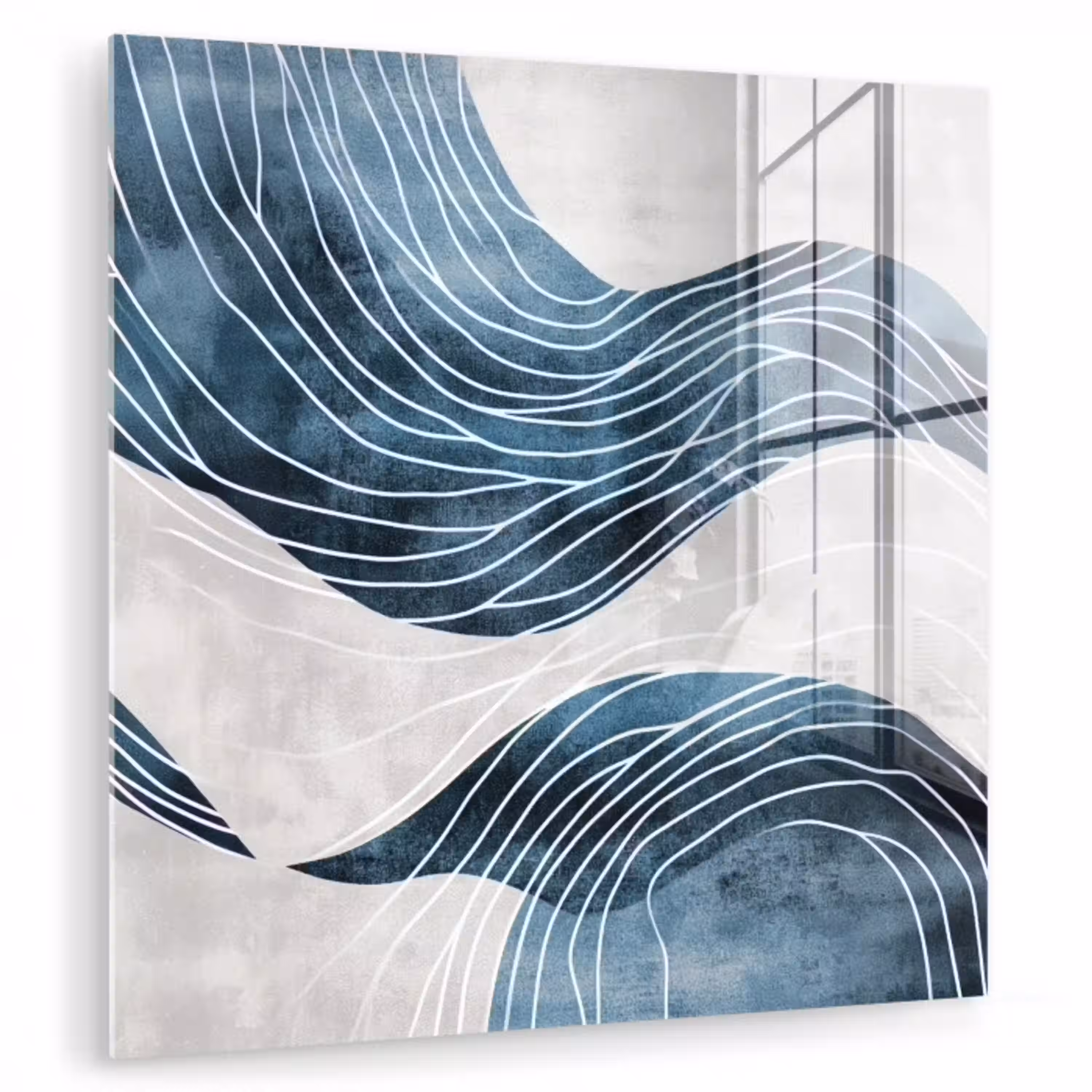 Lijnen - Golven - Abstract - Blauw plexiglas 5mm klein -zzzproduct_nieuw