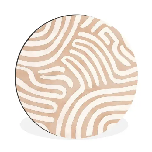 Beige - Aardspatroon Wandcirkel aluminium klein -3d