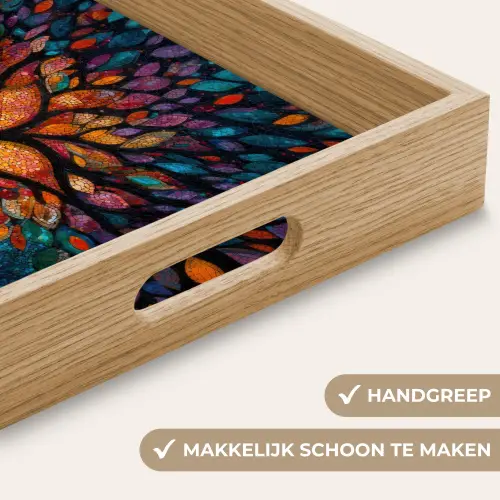 Mozaïek - Kleurrijk - Boom - Takken Dienblad Rechthoek middel -USP_HandgreepNL