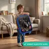 Zwart paard in bloei Kinderkoffer - Blauw klein -sfeer2_NL
