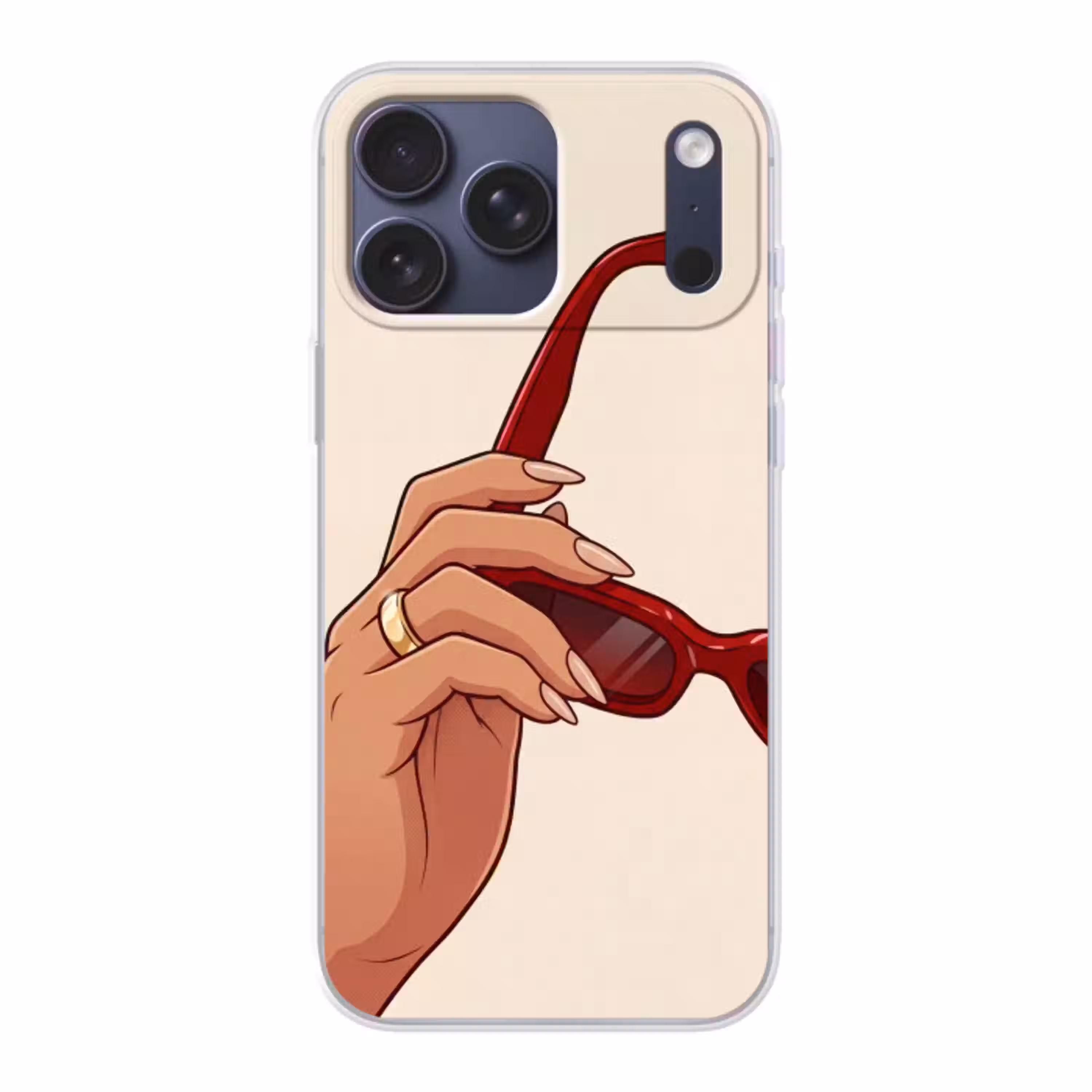 Vrouw - Zonnebril - Mode - Rood - Illustratie Telefoonhoesje iPhone 17 Pro Max klein -3d