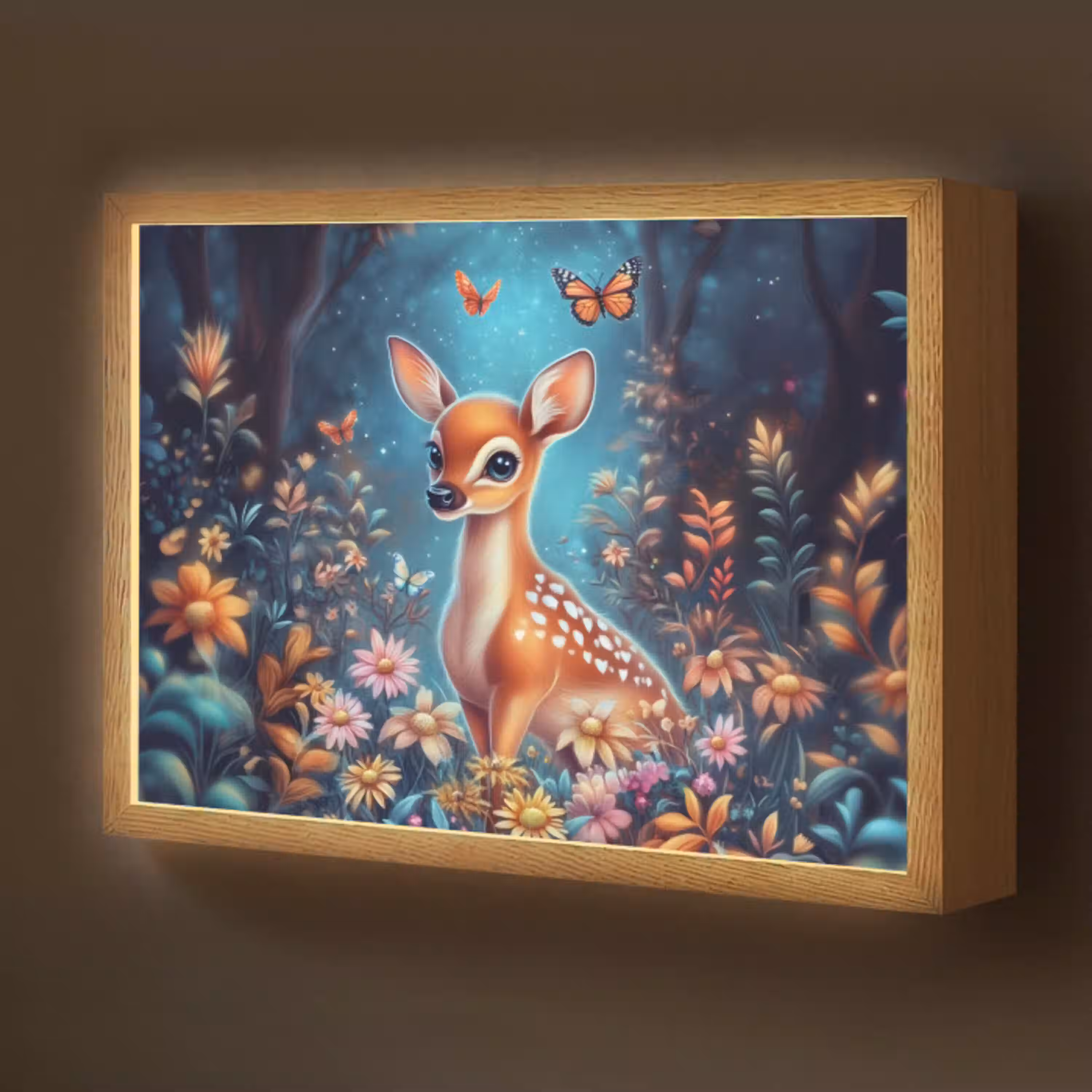 Hert - Magisch - Sprookjesbos Light Box met batterij (Wandlamp kind) middel -z3d_website