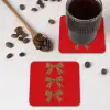 Strikken - Panterprint - Rood onderzetter kurk middel -sfeer2