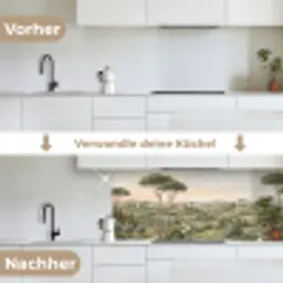 Landschap - Heuvels - Zandpad - Groen keuken achterwand 2 middel -voor-na_DE