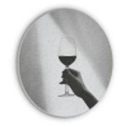 Lichtinval - Wijn - Rood - Glas Akoestische PET Vilt - Rond klein -3d