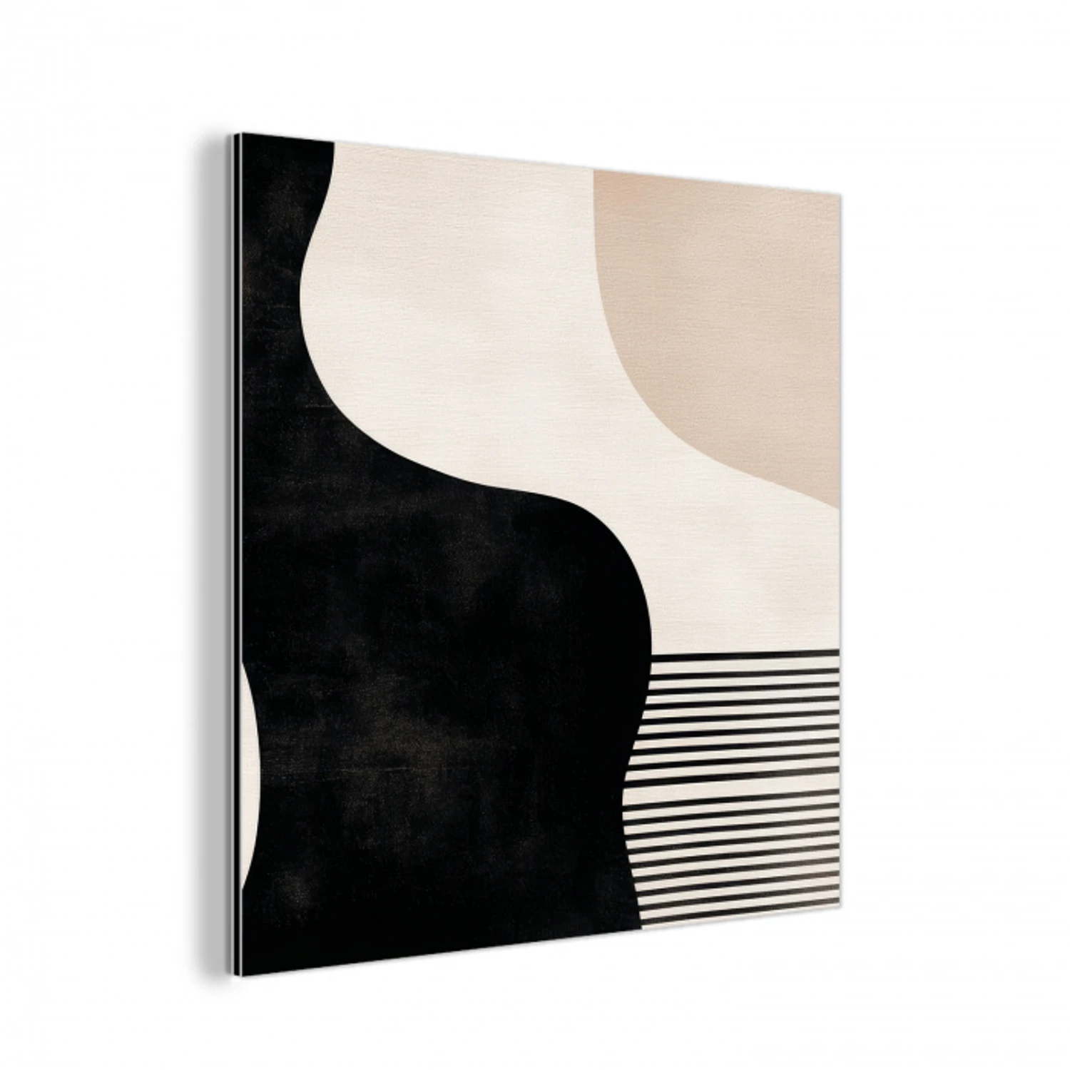 Abstract - Japandi - Beige - Modern aluminium wit klein -3d