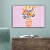 Vaas - Gestreept - Bloemen - Oranje canvas 2cm klein -sfeer4