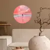 Roze - Surfen - Zee Wandcirkel behangsticker klein -sfeer1