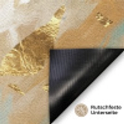 Portret - Vrouw - Schilderij - Blauw - Goud - Expressief Deurmat klein -antislip_DE