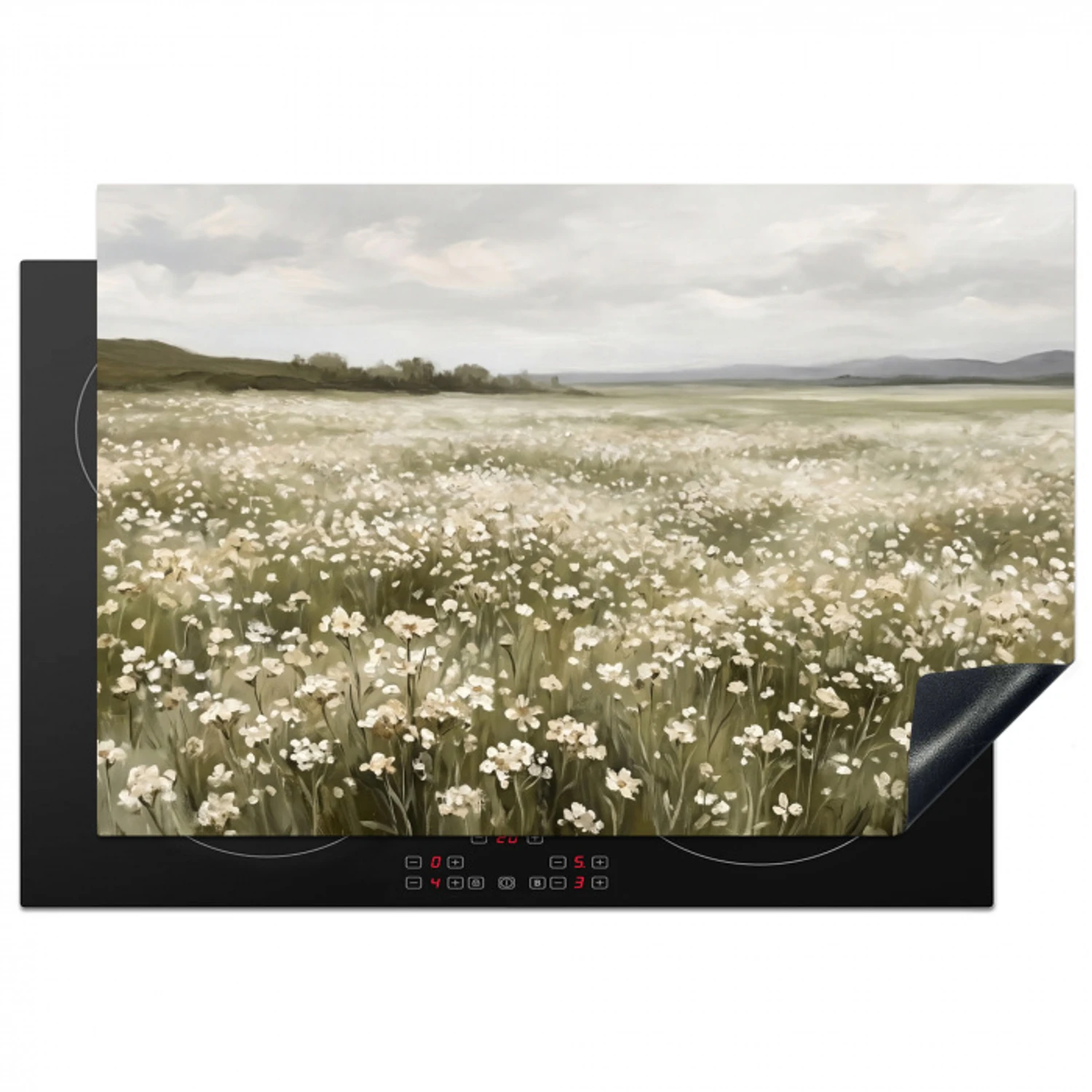 Illustratie - Landschap - Wit Inductie beschermer vinyl 3mm klein -3d
