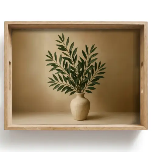 Vaas - Olijftakken - Bladeren - Beige Dienblad Rechthoek middel -z3d_shopping