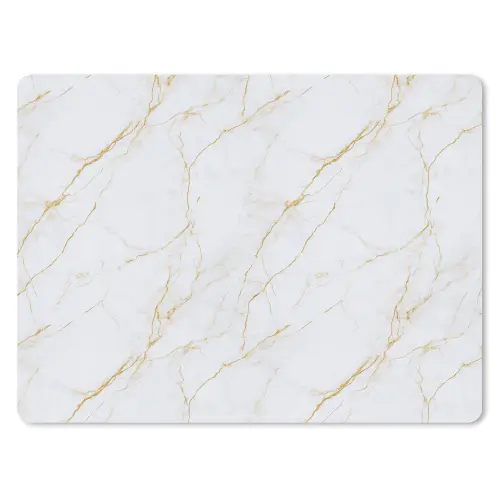 Wit - Marmer - Goud - Luxueus muismat rubber klein 262 -3d