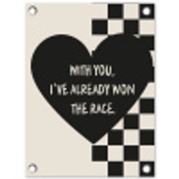 Liefde - Beige - Race tuinposter los doek klein -3d