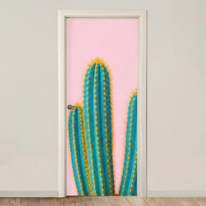 Cactussen - Modern - Pastel deurposter klein -3d_beige