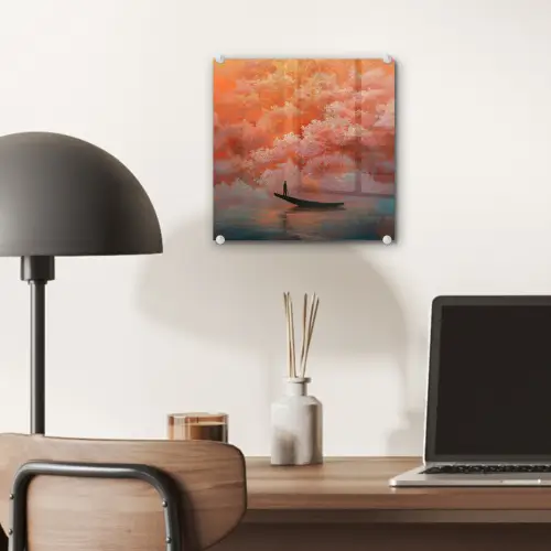 Zee - Boot - Wolken - Oranje plexiglas 5mm klein -sfeer6