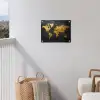 Wereldkaart - Goud - Steen tuinposter los doek klein -sfeer8