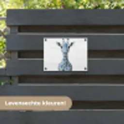 Giraffe - Delfts blauw - Dieren - Minimalistisch tuinposter los doek klein -sfeer3