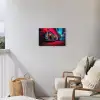 Boombox - Rood - Graffiti - Neon Tuinposter op houten frame 2 cm dik klein -sfeer1
