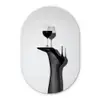 Hak - Wijn - Minimalistisch - Zwart Wandcirkel Ovaal Glas middel -3d