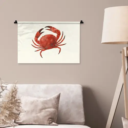 Krab - Felrood - Poten Wandkleed katoen klein -sfeer4