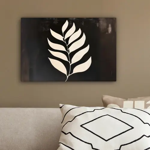 Blad - Wit - Minimalistisch canvas 2cm klein -sfeer3
