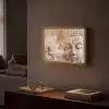 Buddha - Bloem - Goud - Roze - Abstract Light Box met batterij (Wandlamp) middel -sfeer1