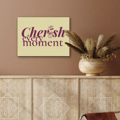 Cherish every moment - Cocktailglas - Geel PET vilt klein -sfeer4