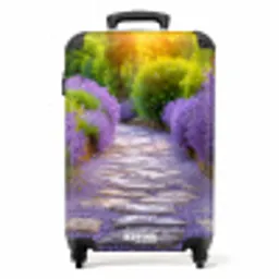 Pad met paarse lavendelstruiken NBS - Handbagage koffer - Unisex middel -productfoto_recht