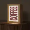 Koffie -Japandi - Rood - Vintage Light Box met kabel (Tafellamp) klein -z3d_website