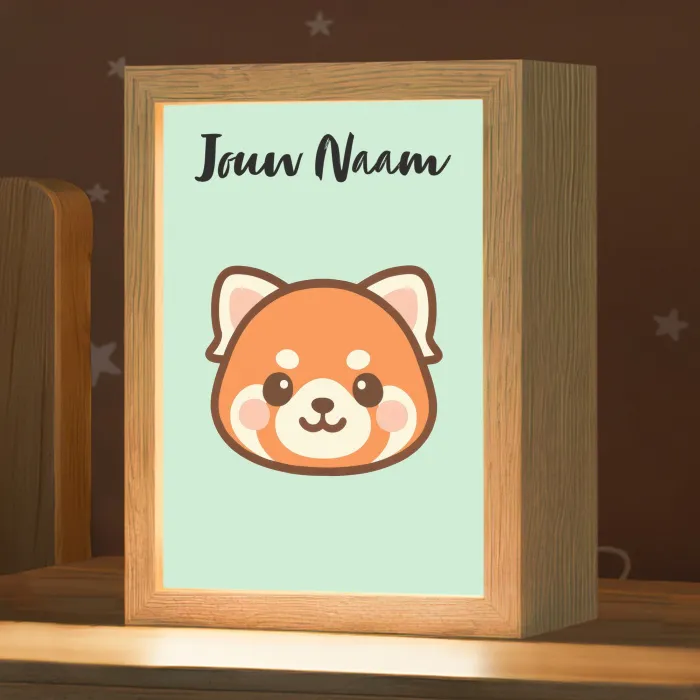 Panda - Groen - Cartoon Light Box met kabel (Kinderlampje) klein -zzz_3d_website