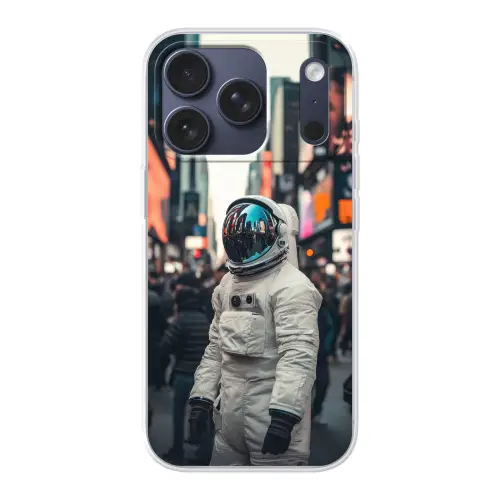 Stad - Mensen - Astronaut - Wit Telefoonhoesje iPhone 17 Pro klein -3d