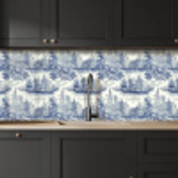 Huizen - Bomen - Water - Vogels - Blauw keuken achterwand 2 middel 871 -sfeer1