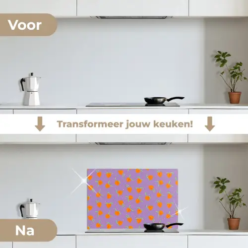 Paars - Oranje - Perzik keuken achterwand spatscherm klein 900 -voor_na_NL