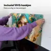 Vrouw - Portret - Goud - Luxe - Blauw Inductie beschemer met haakjes klein -ky-ophangen-nl